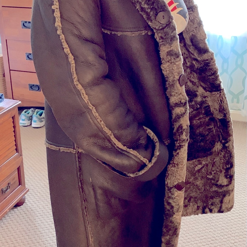 Vintage Hilary Radley reversible leather/faux fur coat.